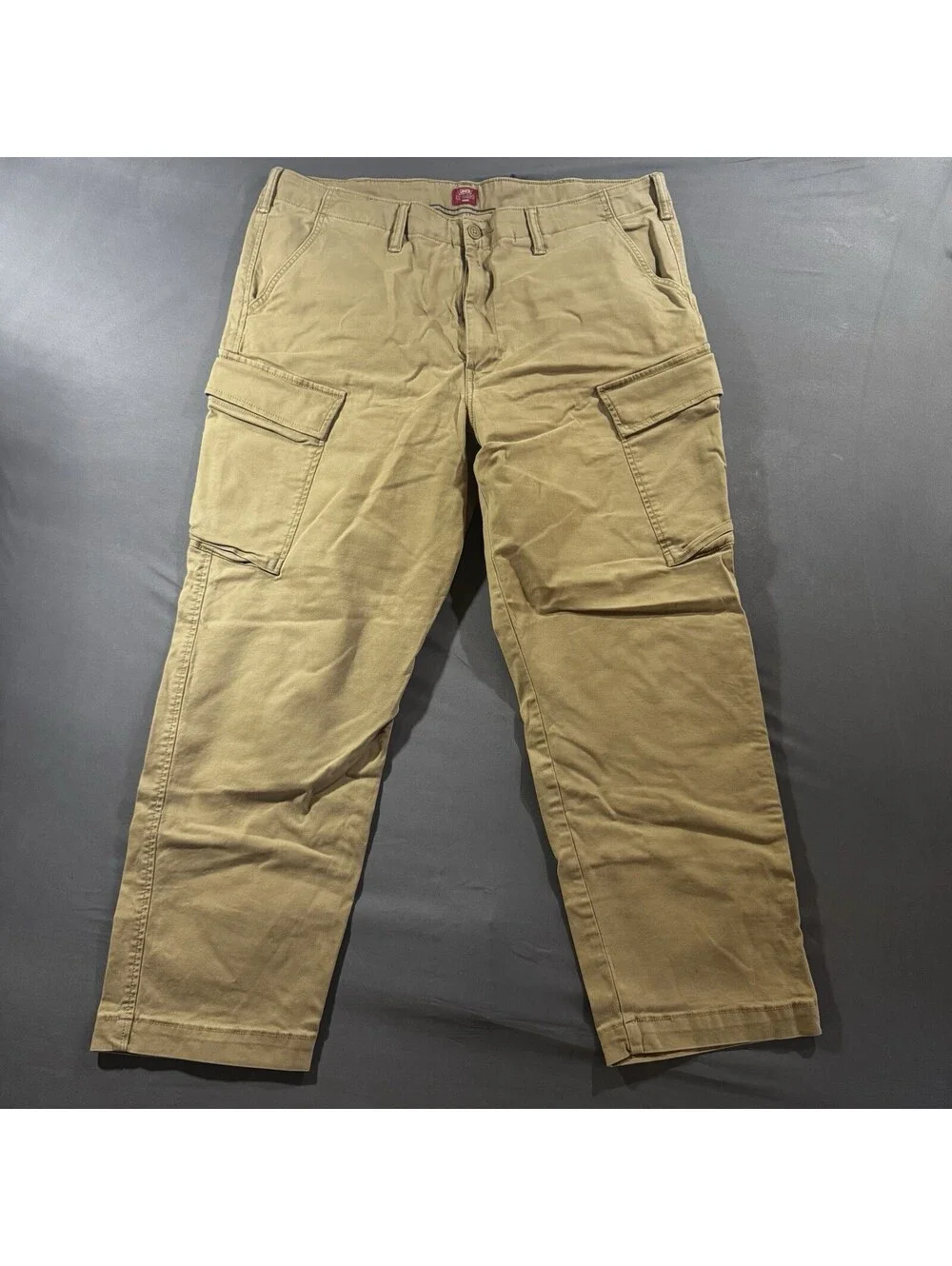 Levis XX Cargo Taper Pants Mens Khaki Tan Canvas Utility Streetwear Size 38x30